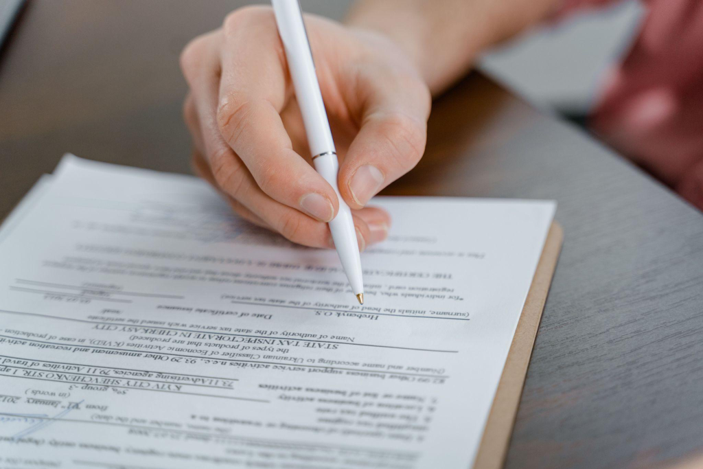 a person signing legal documents