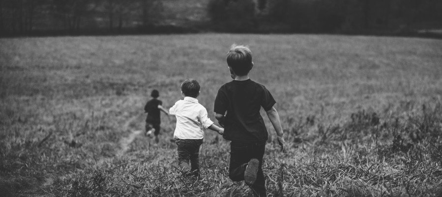 kids running in the field